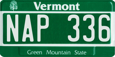 VT license plate NAP336