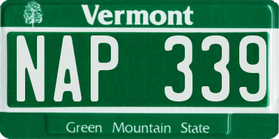 VT license plate NAP339
