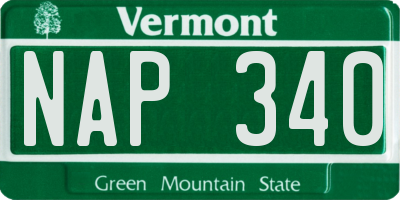 VT license plate NAP340