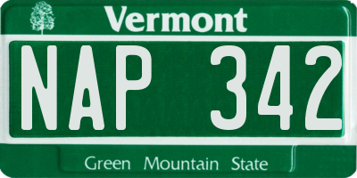 VT license plate NAP342