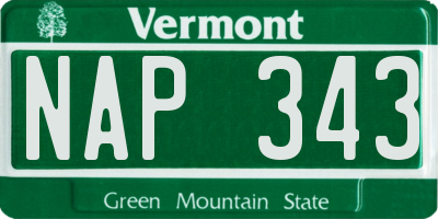 VT license plate NAP343