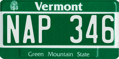 VT license plate NAP346