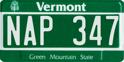 VT license plate NAP347