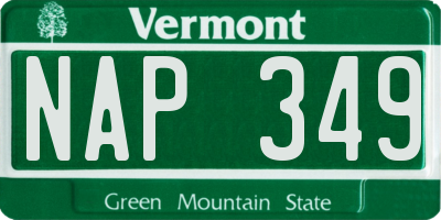 VT license plate NAP349
