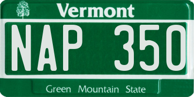 VT license plate NAP350
