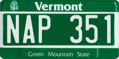 VT license plate NAP351