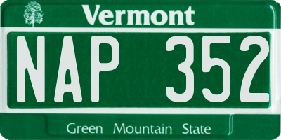 VT license plate NAP352