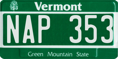 VT license plate NAP353