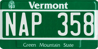 VT license plate NAP358