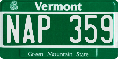 VT license plate NAP359