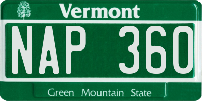 VT license plate NAP360