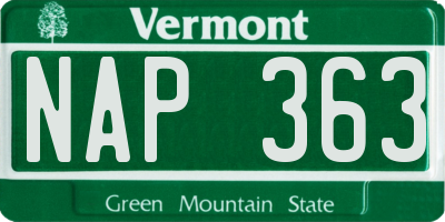 VT license plate NAP363