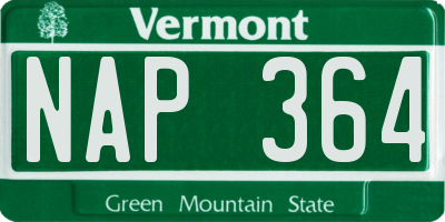 VT license plate NAP364