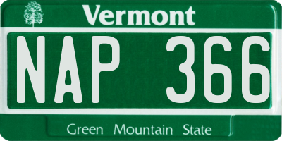 VT license plate NAP366
