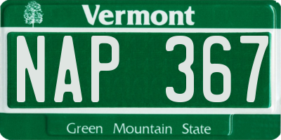 VT license plate NAP367