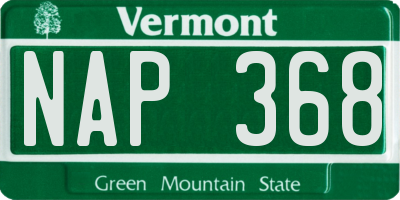 VT license plate NAP368