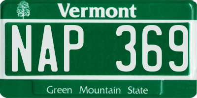VT license plate NAP369