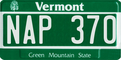 VT license plate NAP370