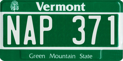 VT license plate NAP371