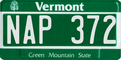 VT license plate NAP372