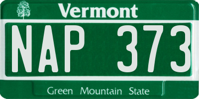 VT license plate NAP373