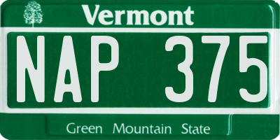 VT license plate NAP375
