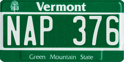 VT license plate NAP376