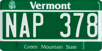 VT license plate NAP378