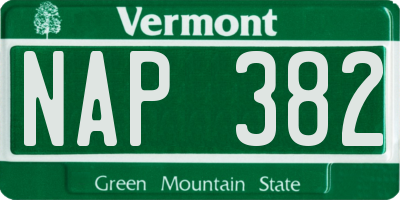 VT license plate NAP382
