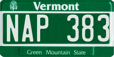 VT license plate NAP383