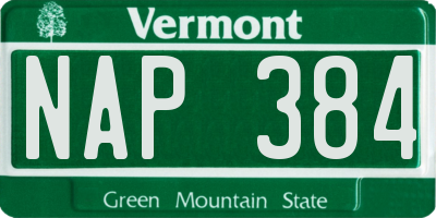 VT license plate NAP384