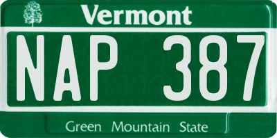 VT license plate NAP387