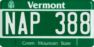 VT license plate NAP388