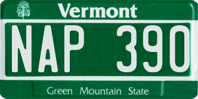 VT license plate NAP390