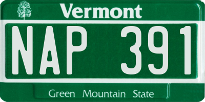 VT license plate NAP391