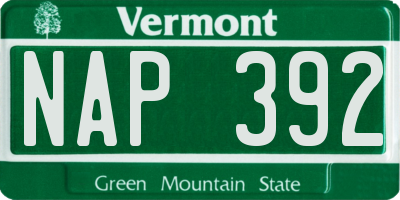 VT license plate NAP392