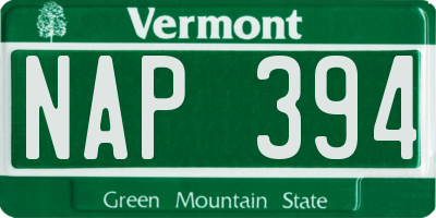 VT license plate NAP394