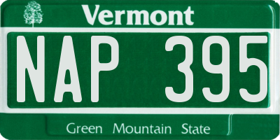 VT license plate NAP395