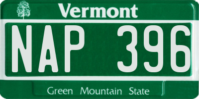 VT license plate NAP396