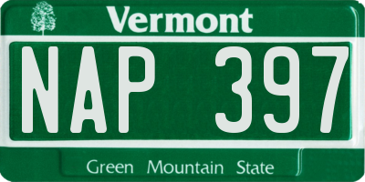 VT license plate NAP397