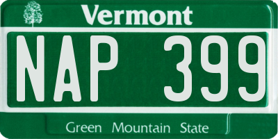 VT license plate NAP399