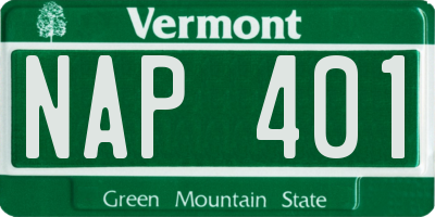 VT license plate NAP401