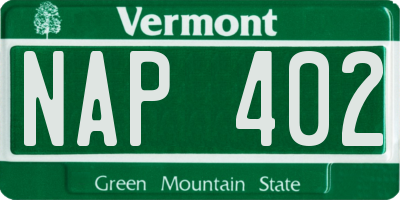 VT license plate NAP402