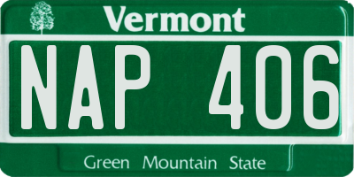 VT license plate NAP406