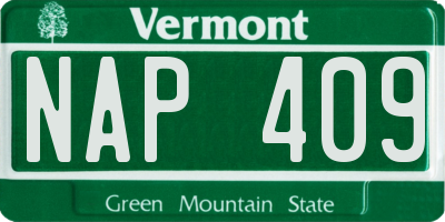VT license plate NAP409