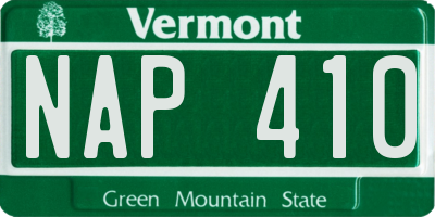 VT license plate NAP410