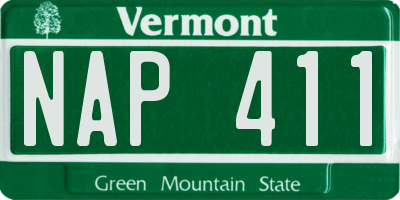 VT license plate NAP411