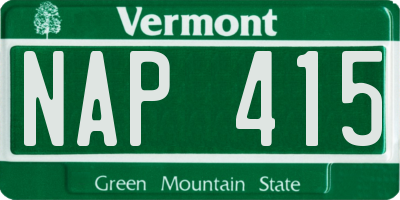 VT license plate NAP415