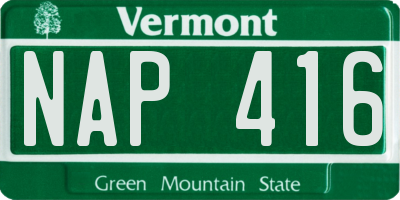 VT license plate NAP416