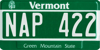 VT license plate NAP422